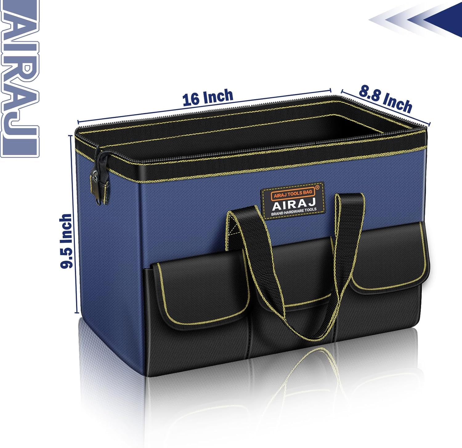 16 Inch Tool Bag,Wide Mouth Tool Bags for Men,Tools Organizer for Home Repairs,Garage Storage,Professional Work,Portable Small Toolbags
