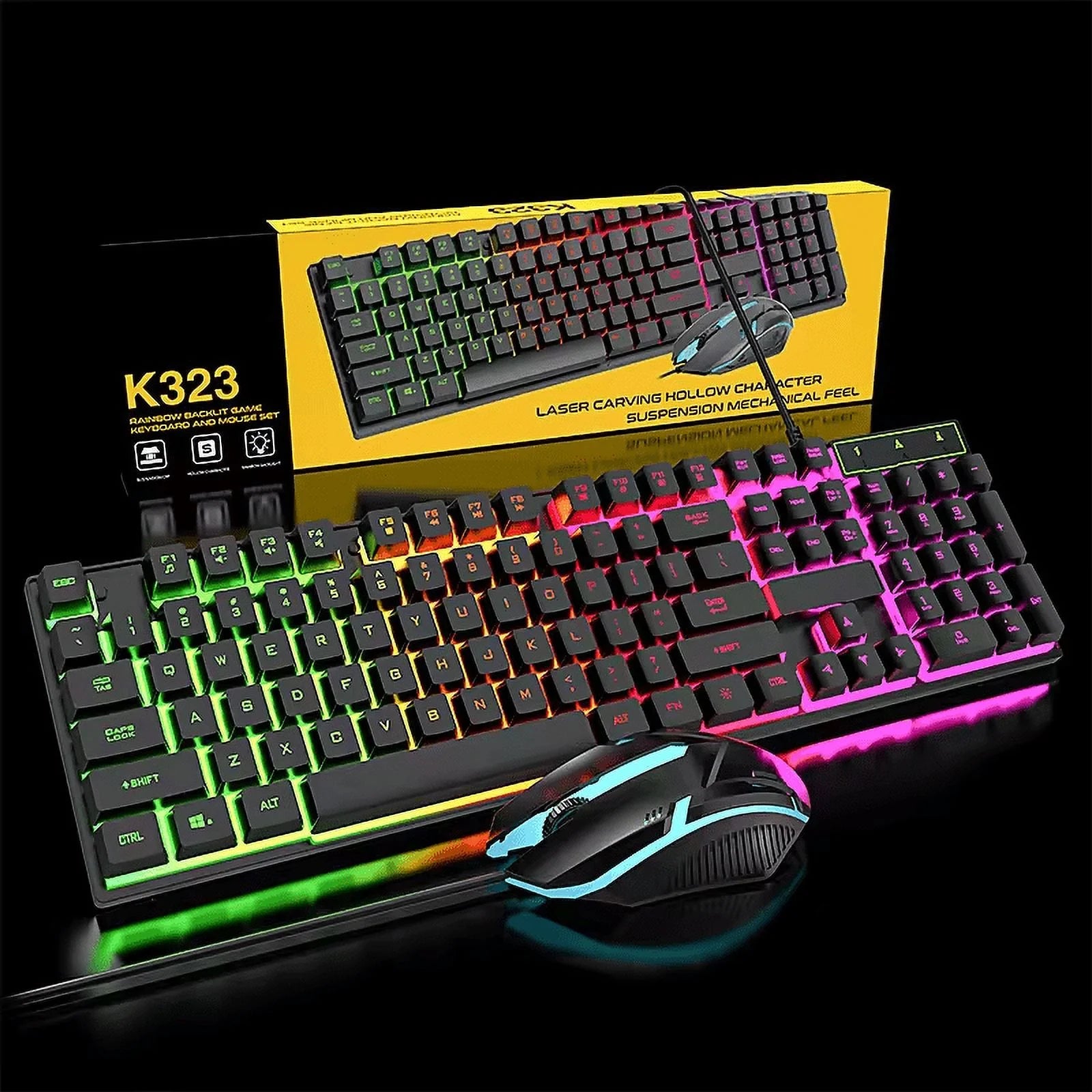 RGB Backlit Wired Gaming Keyboard in Black