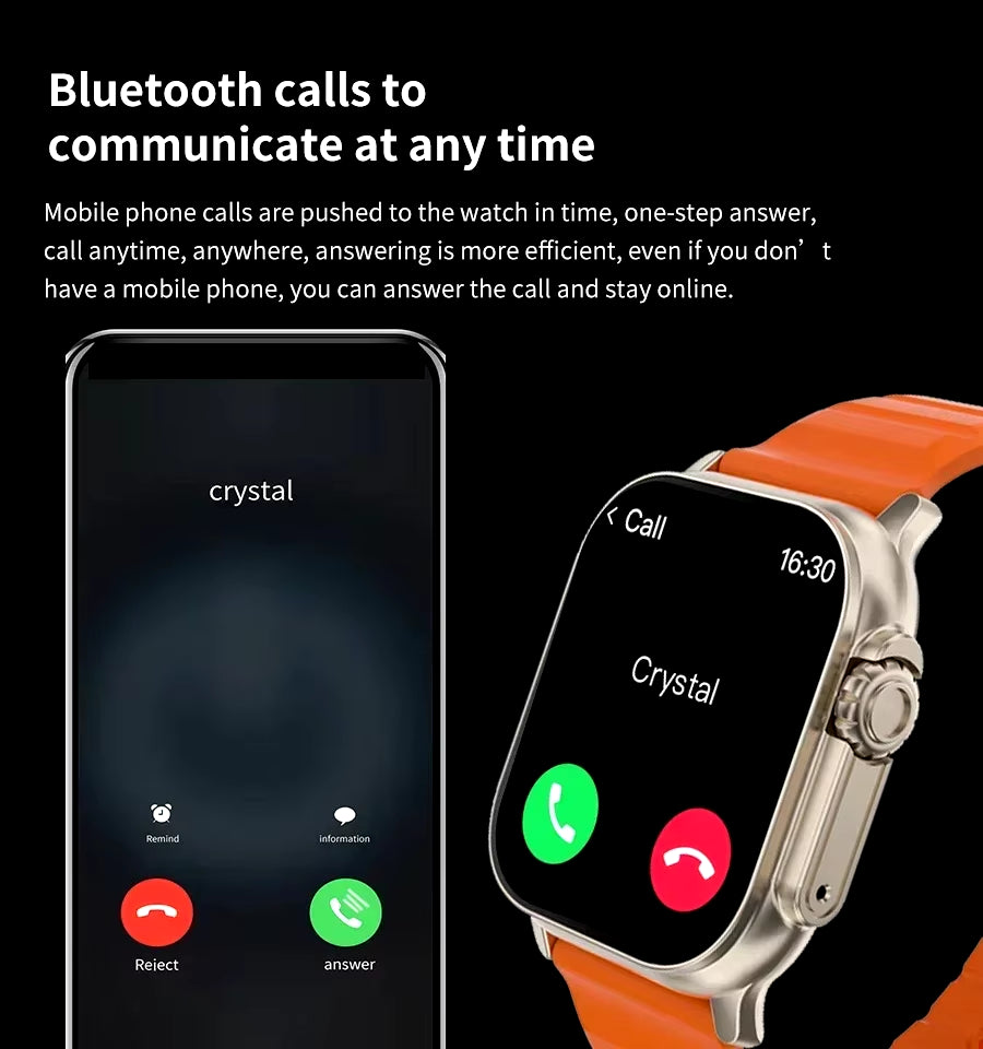 Bluetooth Smartwatch with Message Alerts, Heart Rate Monitoring, and Sports Features for Android and iOS - Unisex Design