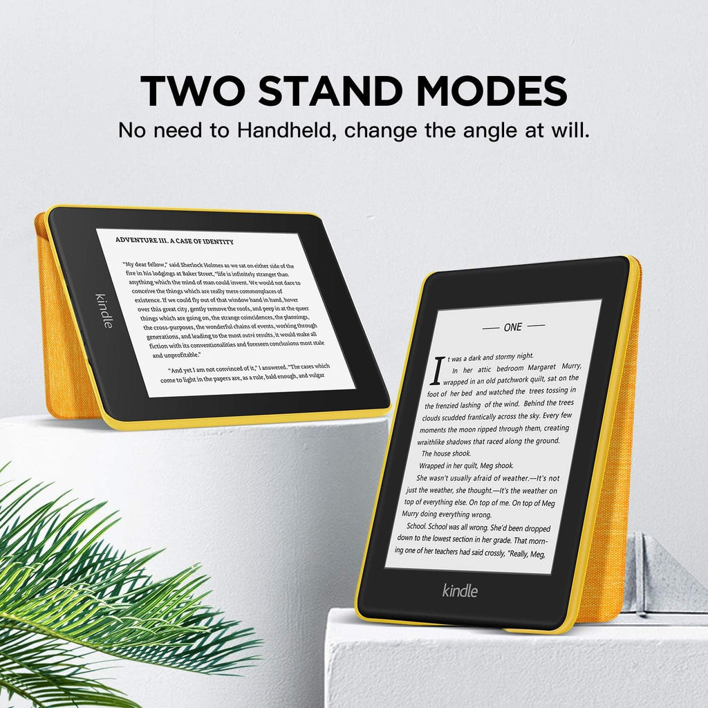Fabric Folding Case for Kindle (10Th Generation - 2019 Release), Lightweight Hands-Free Stand Cover with Auto Wake/Sleep, Only Suitable for Kindle 10Th Generation 2019 Released, Yellow