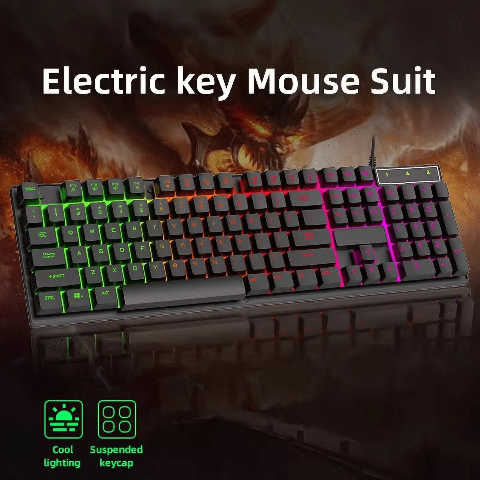 RGB Backlit Wired Gaming Keyboard in Black