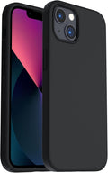 Ultimate Shockproof Liquid Silicone Case for iPhone 13 - Sleek Black Gel Rubber Cover with Anti-Shock Drop Protection