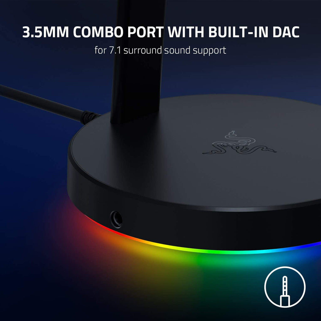 Kraken X USB Ultralight Gaming Headset with 7.1 Surround Sound and Lightweight Frame for PC - Classic Black with Base Station V2 Chroma