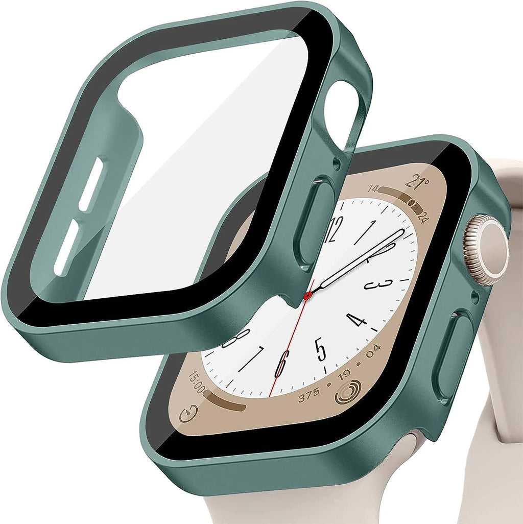 Tempered Glass+Cover for Apple Watch 11 10 9 8 7 46Mm 42Mm PC Bumper Screen Protector Case Iwatch Series 7 6 5 4 SE3 44 40 45Mm