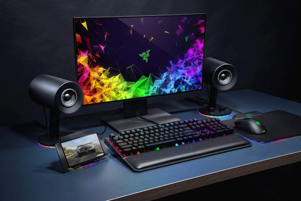 Nommo Chroma 2.0 PC Gaming Speakers with Custom Woven 3" Glass Fiber Drivers, Rear-Facing Bass Ports, Bass Knob with Automatic Gain Control, and Chroma Lighting - Black