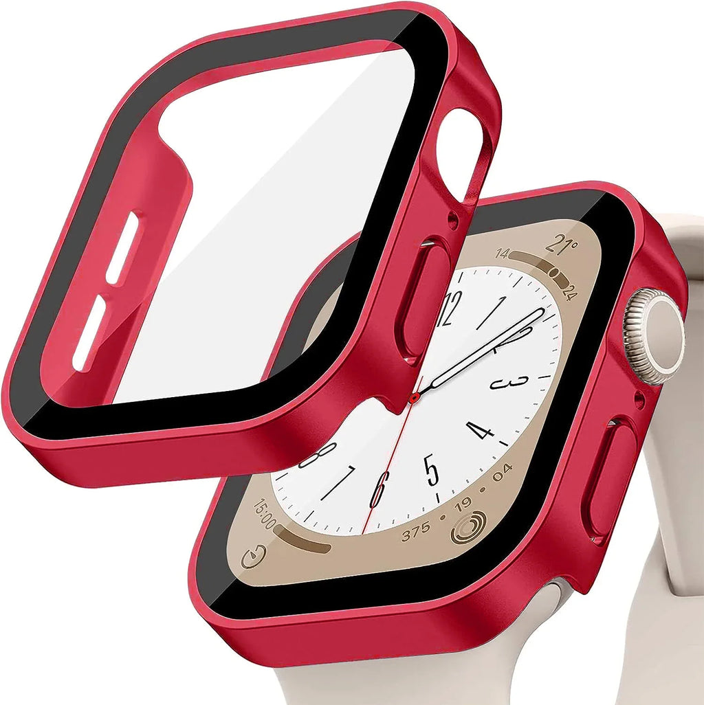 Tempered Glass+Cover for Apple Watch 11 10 9 8 7 46Mm 42Mm PC Bumper Screen Protector Case Iwatch Series 7 6 5 4 SE3 44 40 45Mm