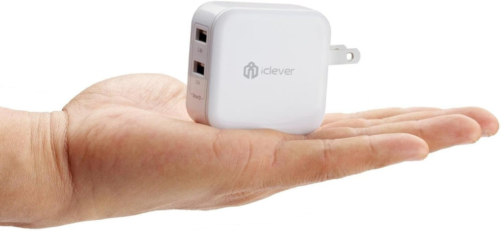 Boostcube 2nd Generation 24W Dual USB Wall Charger with SmartID Technology and Foldable Plug, Travel Power Adapter for iPhone and iPad Devices