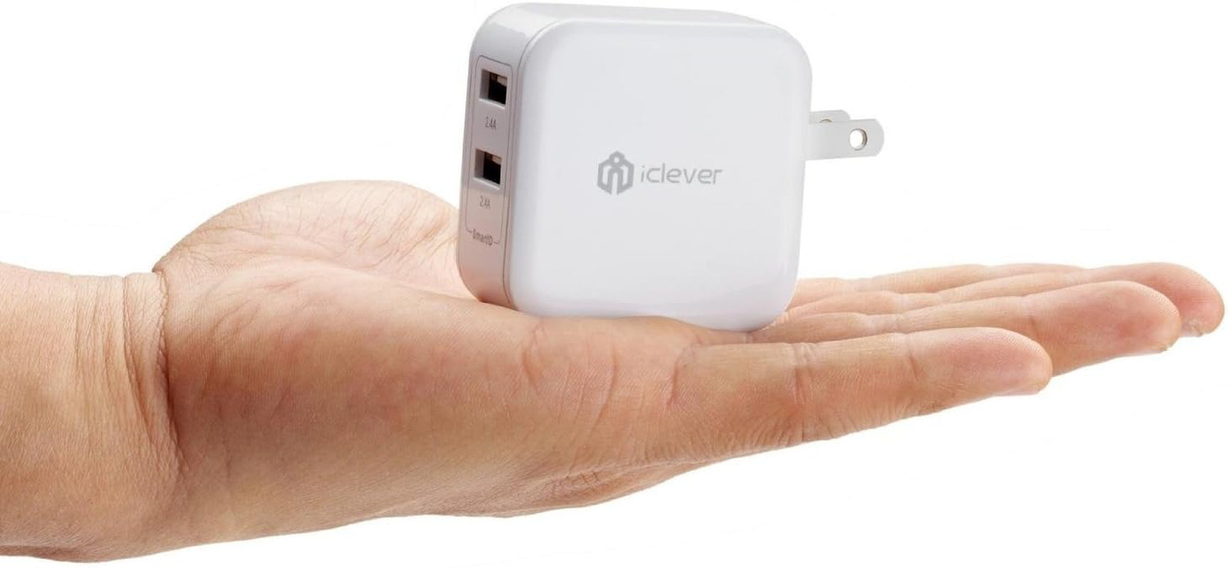 Boostcube 2nd Generation 24W Dual USB Wall Charger with SmartID Technology and Foldable Plug, Travel Power Adapter for iPhone and iPad Devices