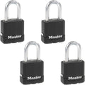 Black Key Lock, Heavy Duty Weather Resistant Padlock with Cover, Keyed Alike Padlocks for Outdoor Use, 4 Pack, M115XQLF