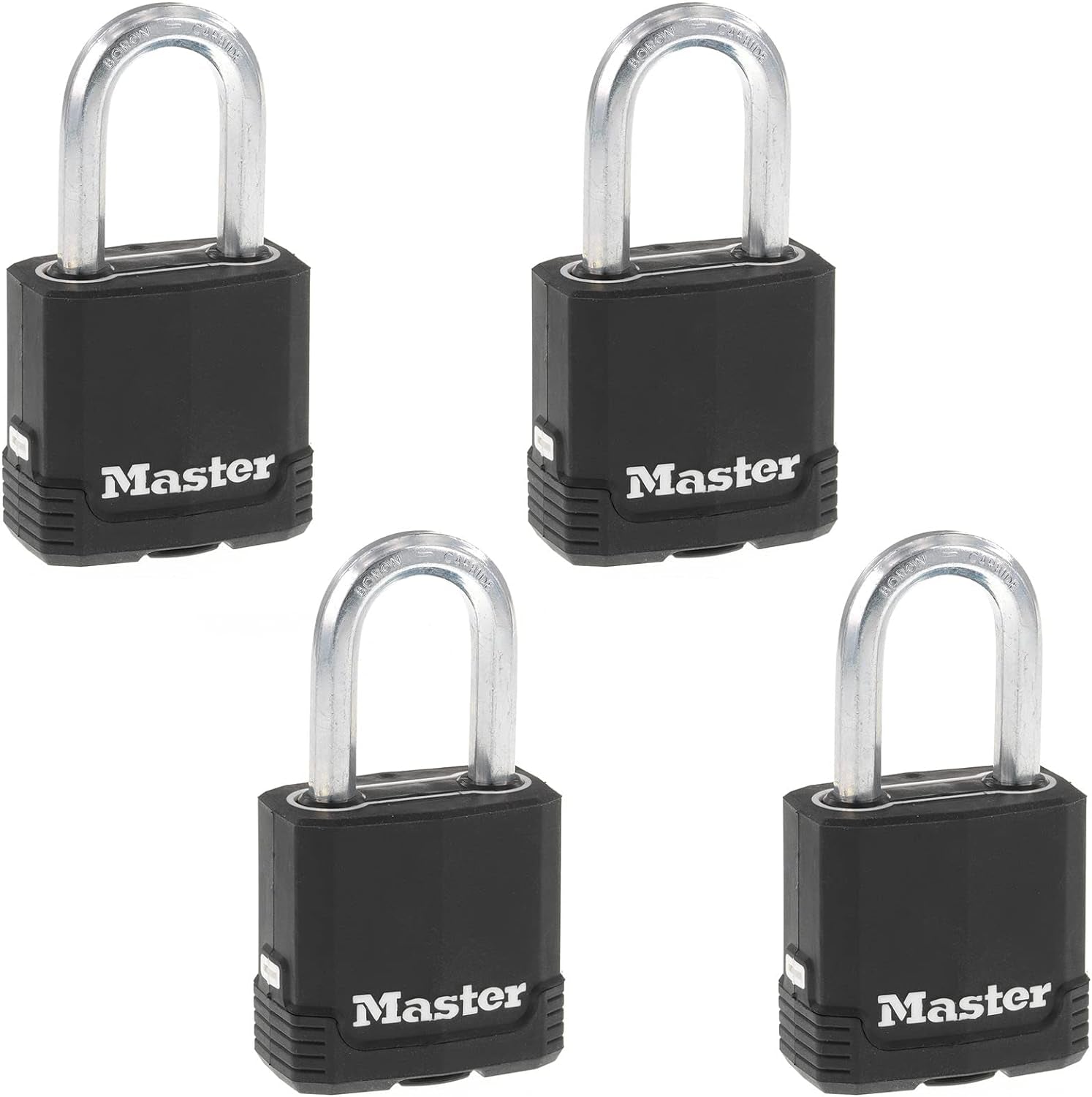 Black Key Lock, Heavy Duty Weather Resistant Padlock with Cover, Keyed Alike Padlocks for Outdoor Use, 4 Pack, M115XQLF