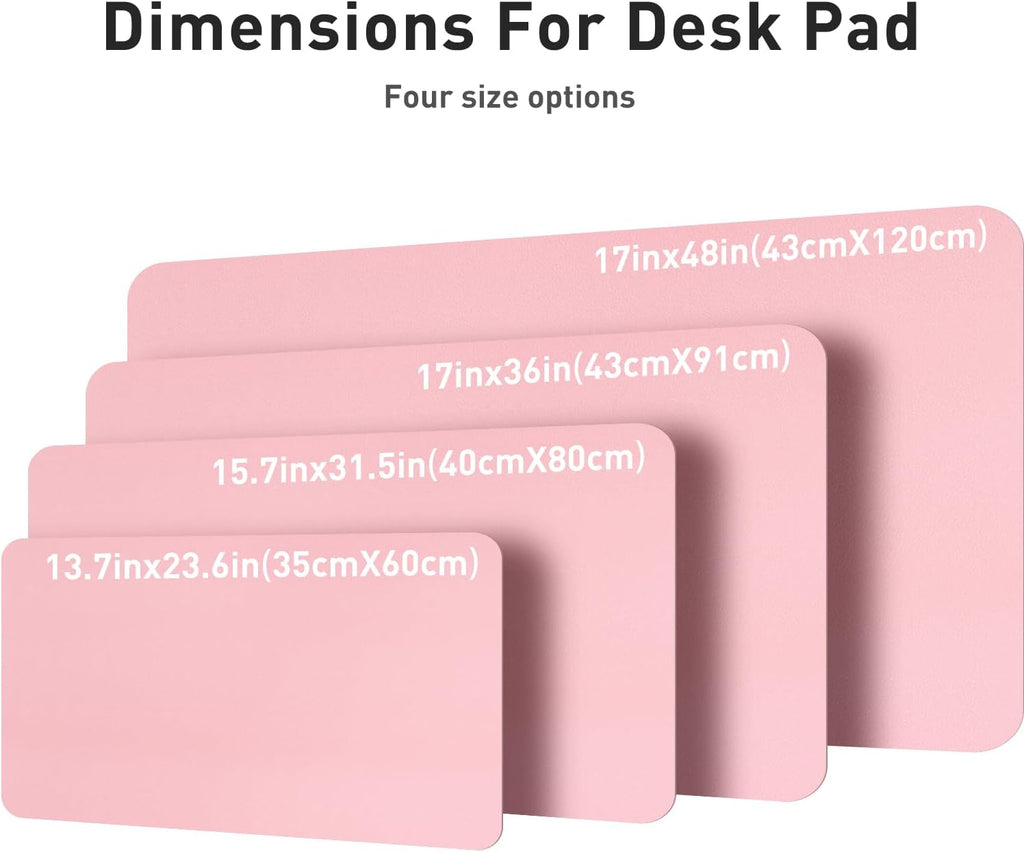 Leather Desk Pad Protector and Mouse Pad - Non-Slip PU Leather Blotter, Waterproof Writing Mat for Office and Home (31.5" x 15.7", Fairy Pink)