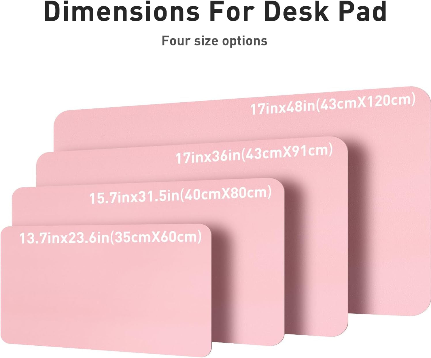 Leather Desk Pad Protector and Mouse Pad - Non-Slip PU Leather Blotter, Waterproof Writing Mat for Office and Home (31.5" x 15.7", Fairy Pink)