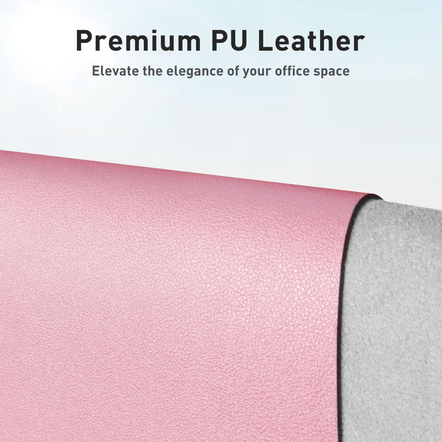 Leather Desk Pad Protector and Mouse Pad - Non-Slip PU Leather Blotter, Waterproof Writing Mat for Office and Home (31.5" x 15.7", Fairy Pink)