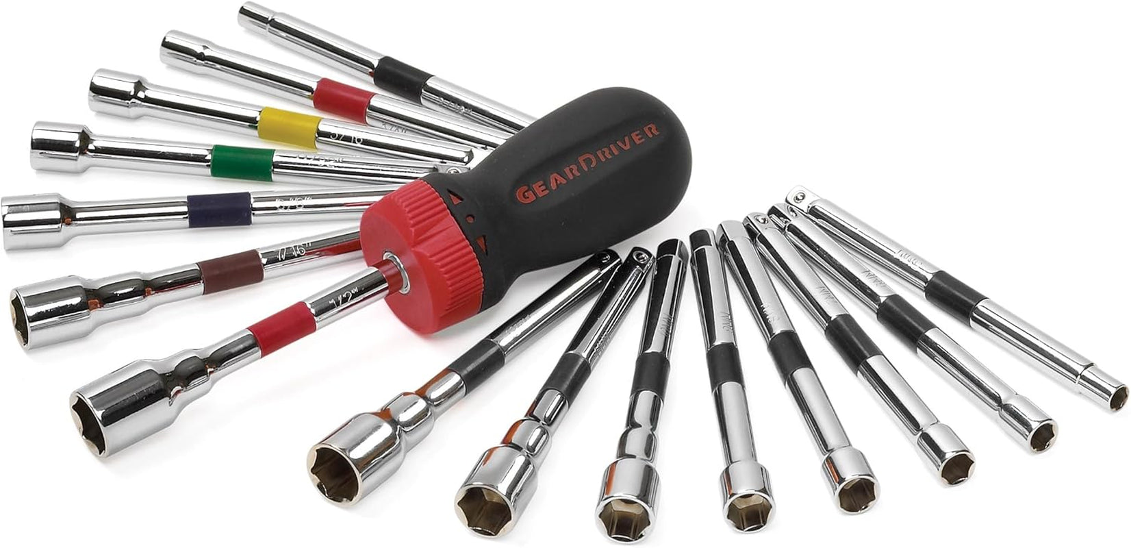 16-Piece Ratcheting Nut Driver Set - SAE and Metric - Model 8916D
