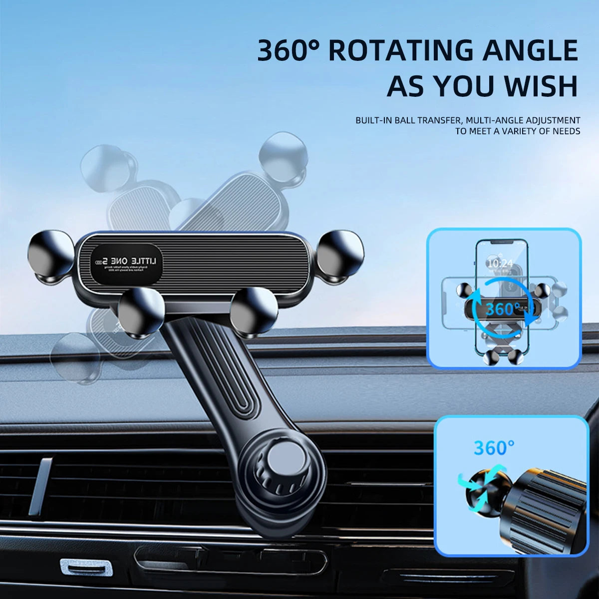 Universal Magnetic Car Phone Holder for 4.7-7 Inch Devices - Air Vent Mount, Shockproof GPS Clip, Smartphone Stand