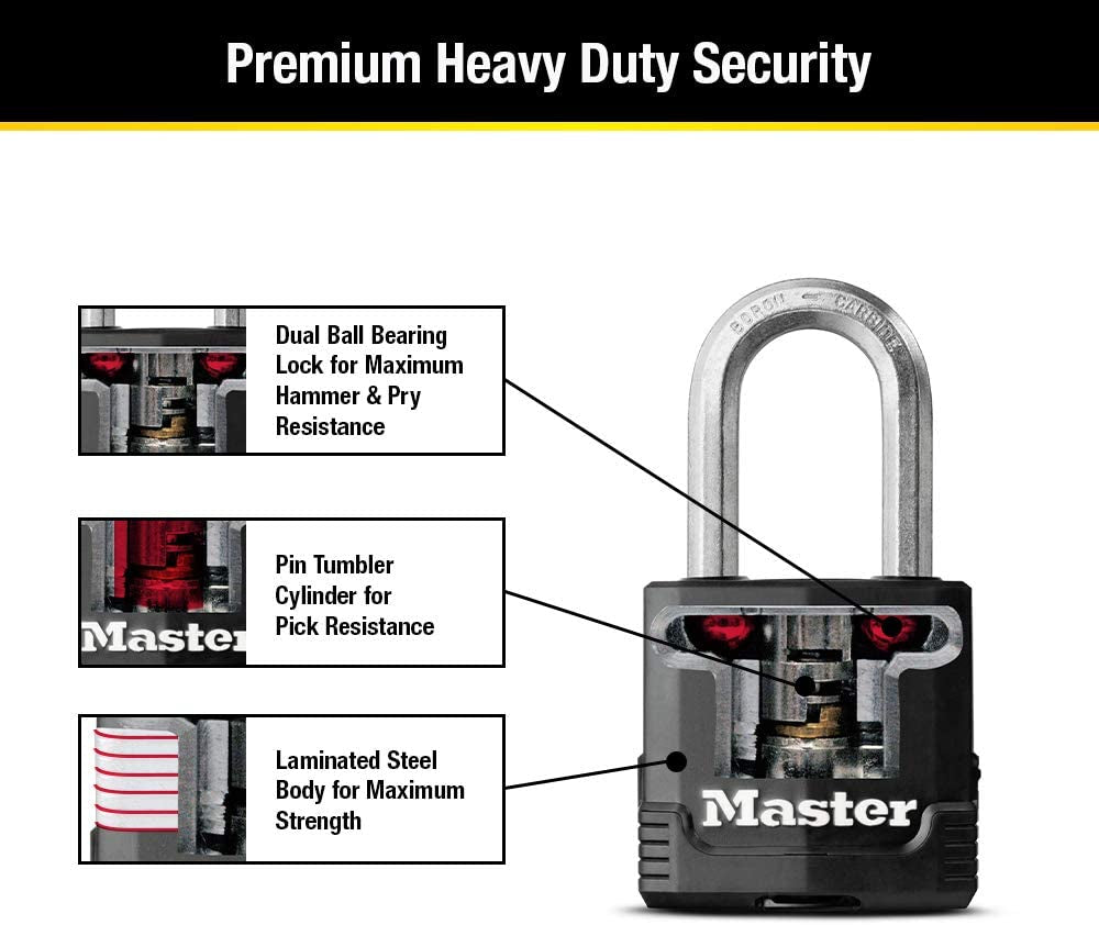 Black Key Lock, Heavy Duty Weather Resistant Padlock with Cover, Keyed Alike Padlocks for Outdoor Use, 4 Pack, M115XQLF