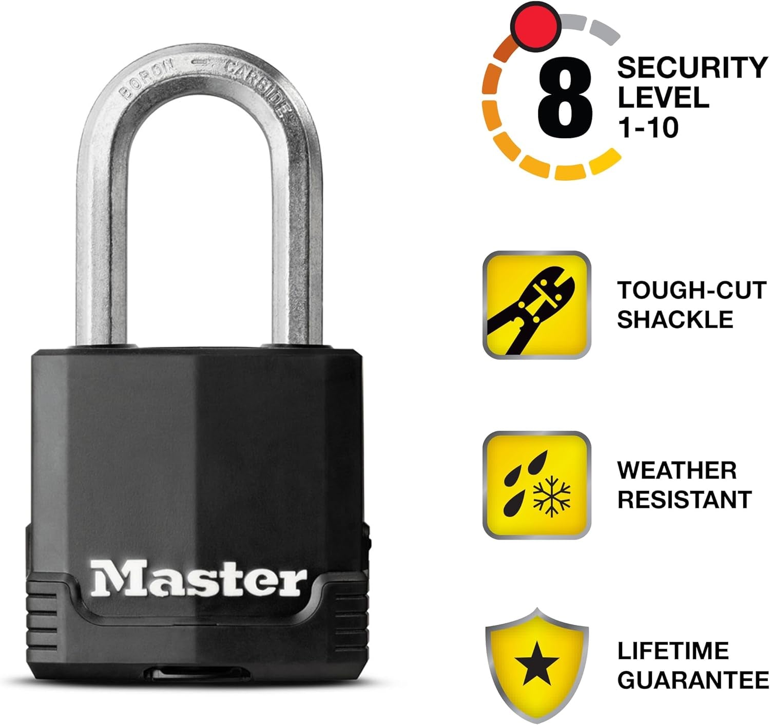 Black Key Lock, Heavy Duty Weather Resistant Padlock with Cover, Keyed Alike Padlocks for Outdoor Use, 4 Pack, M115XQLF