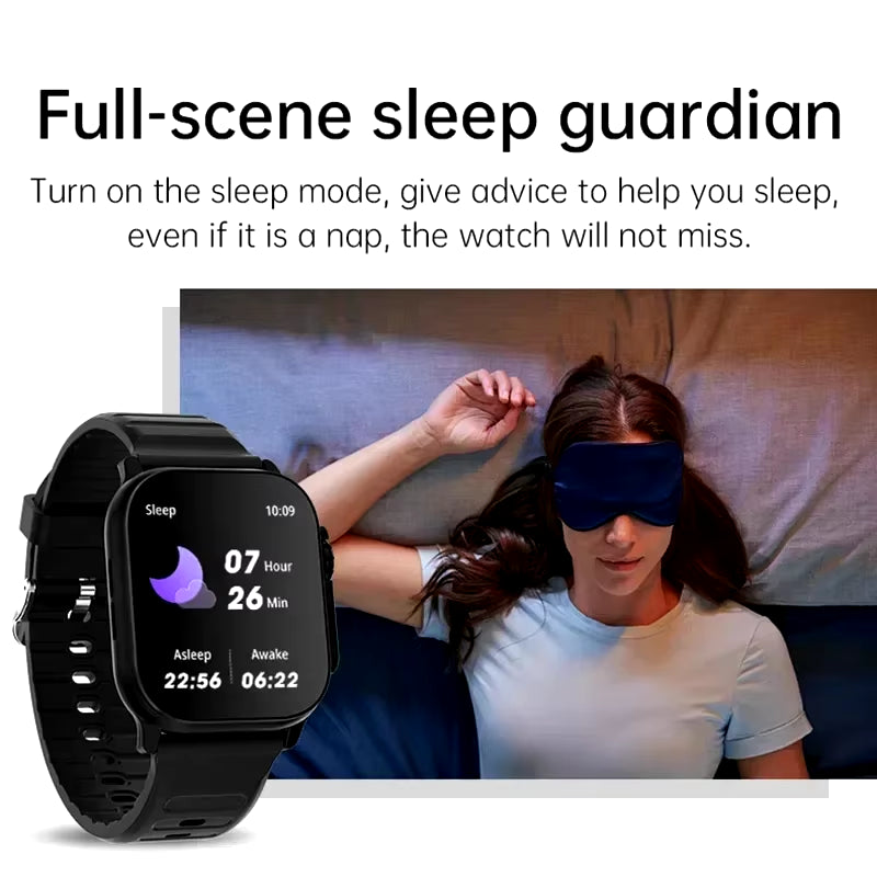 Bluetooth Smartwatch with Message Alerts, Heart Rate Monitoring, and Sports Features for Android and iOS - Unisex Design