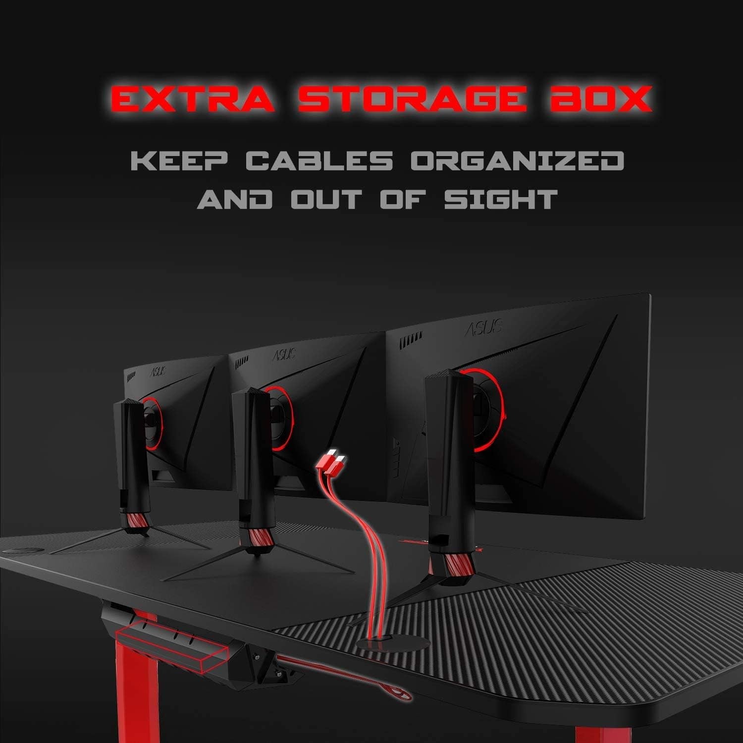 Ergonomic 63-Inch Gaming Desk with Integrated Mouse Pad, Gaming Handle Rack, Cup Holder, and Headphone Hook