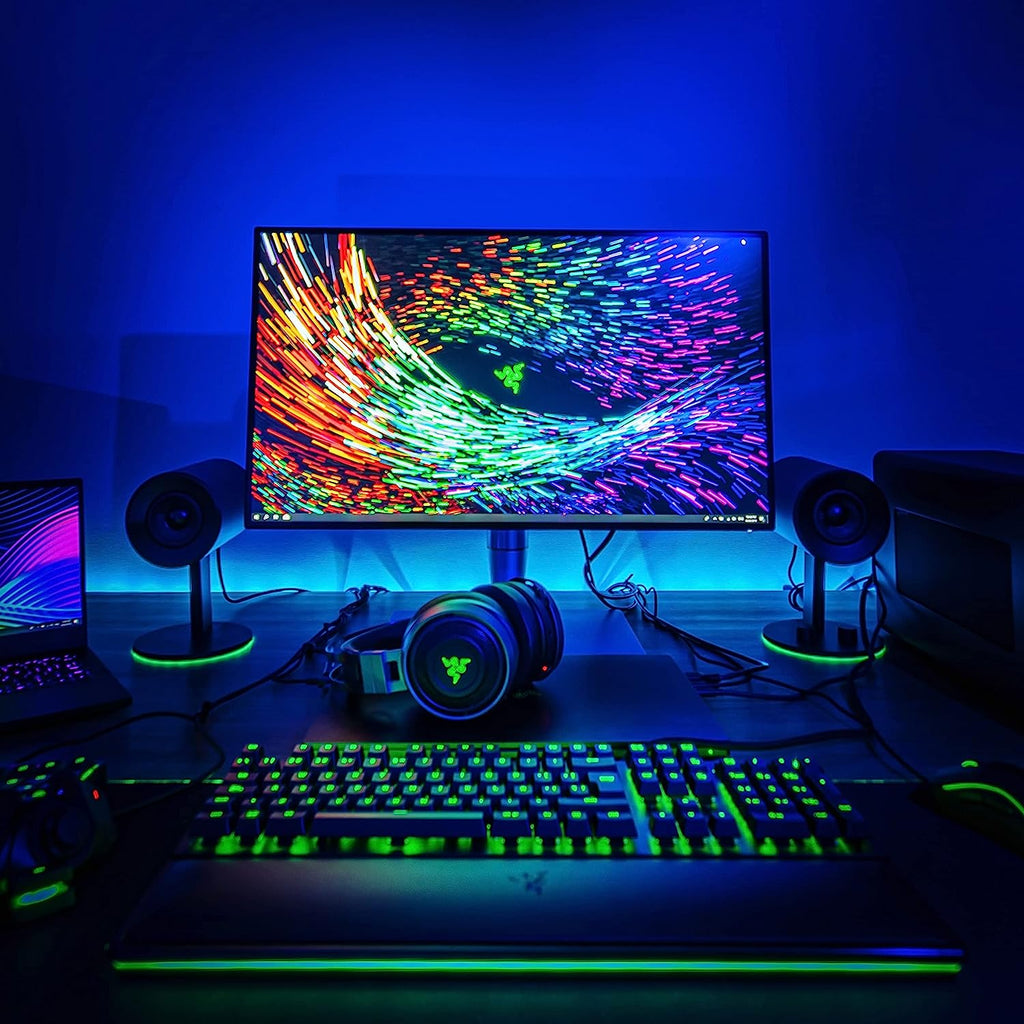 Nommo Chroma 2.0 PC Gaming Speakers with Custom Woven 3" Glass Fiber Drivers, Rear-Facing Bass Ports, Bass Knob with Automatic Gain Control, and Chroma Lighting - Black