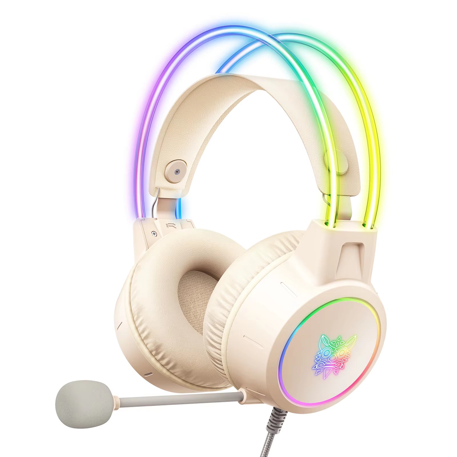 X15 Pro Wired Gaming Headset with RGB Head Beam and Flexible Microphone Control for PC Gamers