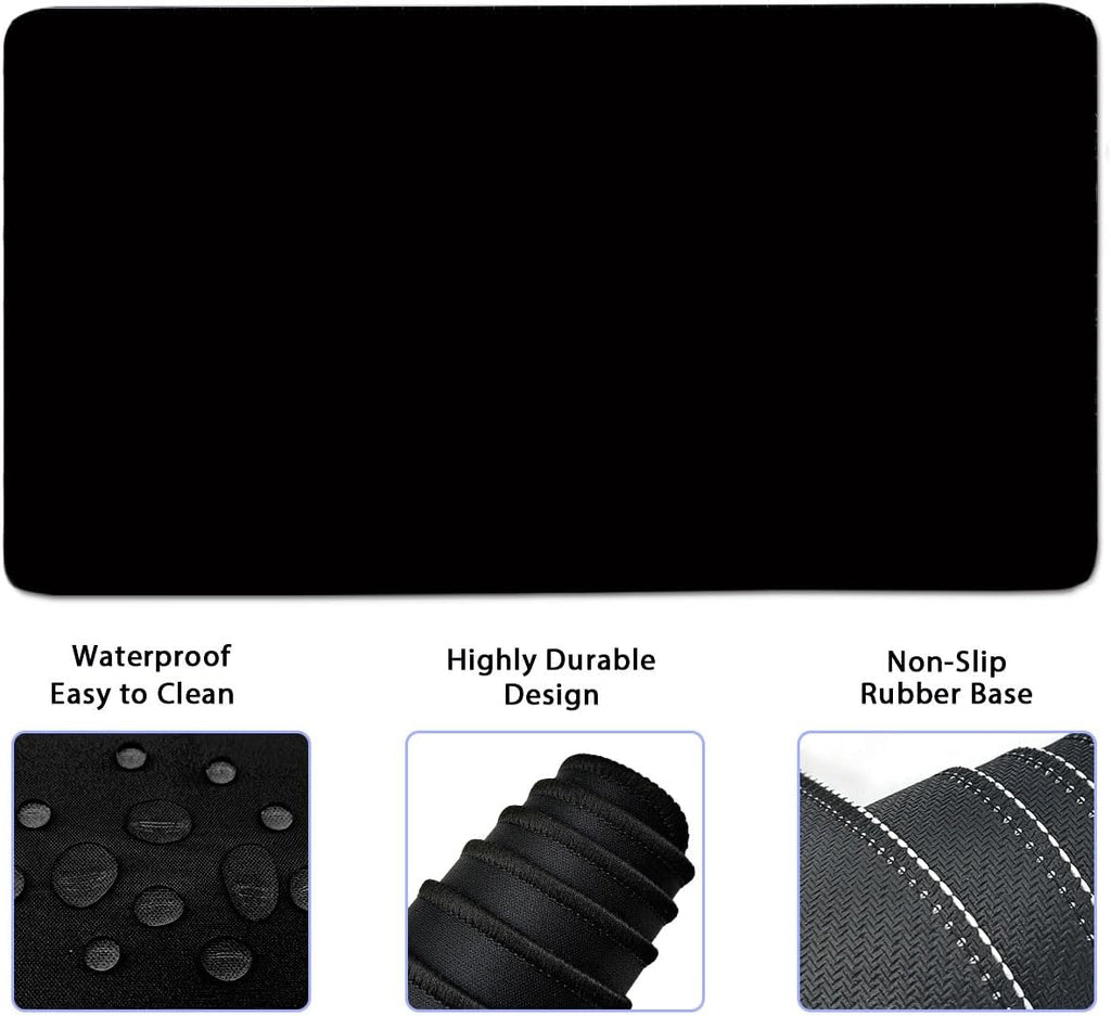 Ergonomic Memory Foam Keyboard Wrist Rest and Large Mouse Pad Combo for Home Office and Gaming - Black