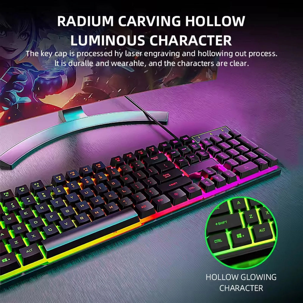 RGB Backlit Wired Gaming Keyboard in Black