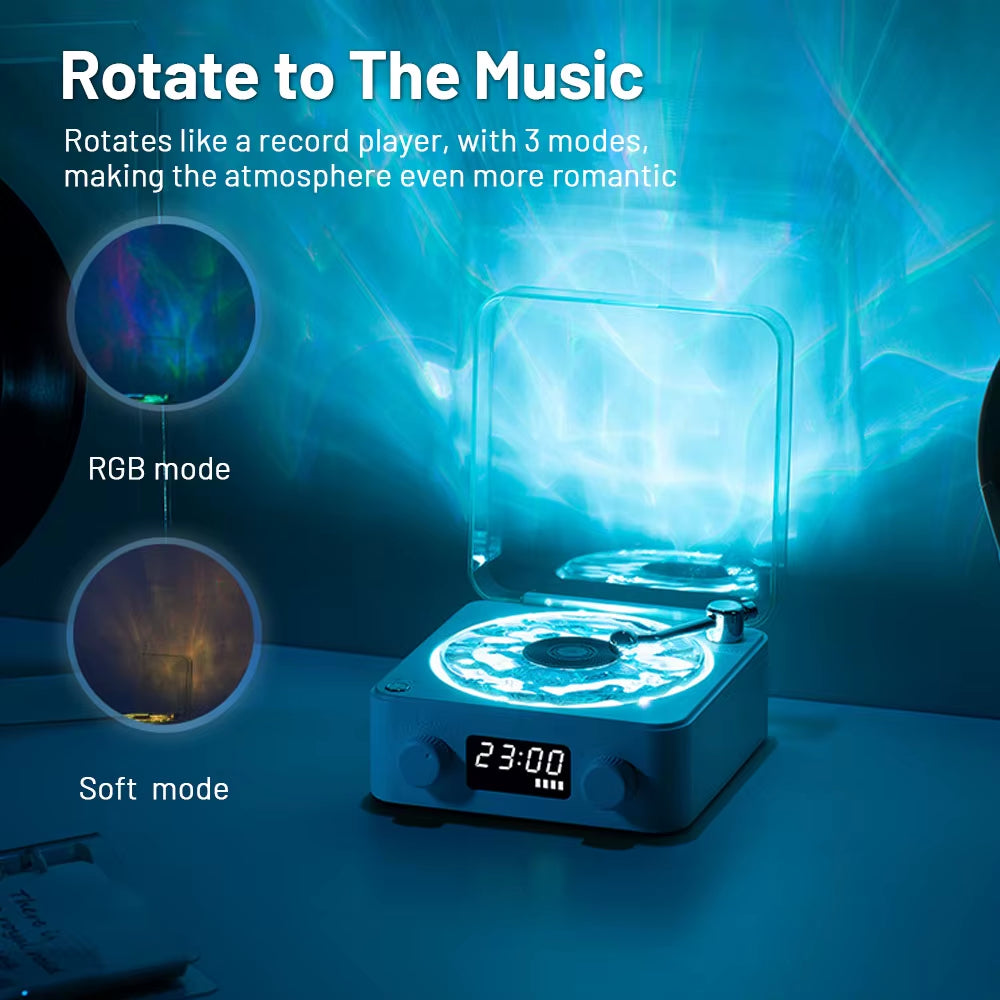 Portable Mini Retro Bluetooth Speaker with Subwoofer and RGB Lighting - White Noise Sleep Aid with TF Card Support