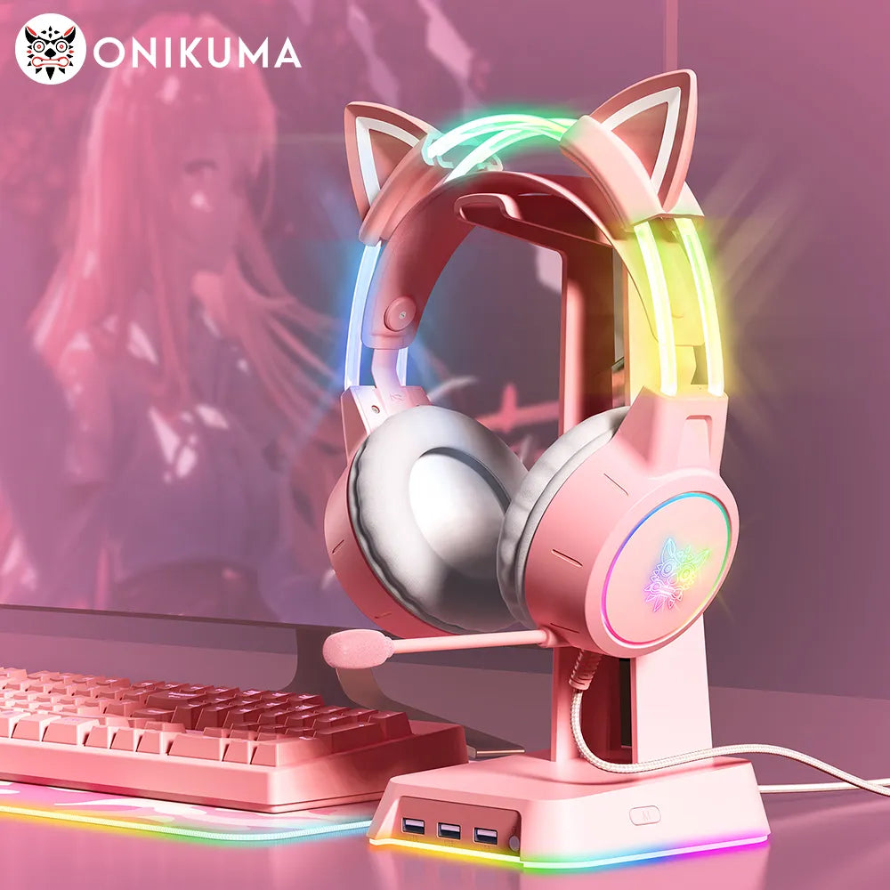 X15 Pro Wired Gaming Headset with RGB Head Beam and Flexible Microphone Control for PC Gamers