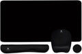 Ergonomic Memory Foam Keyboard Wrist Rest and Large Mouse Pad Combo for Home Office and Gaming - Black