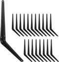 20 Pack 12 Inch Heavy Duty Black Iron Metal Floating Shelves Bracket, L Corner Brace Support, J Metal Joint Angle for Shelf